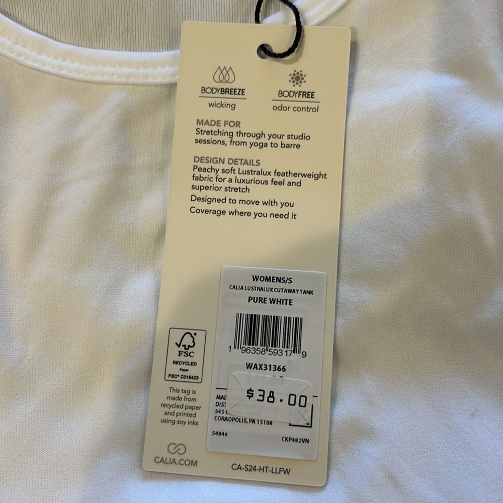 Bundle 2 NWT Calia by Carrie Underwood Lustralux Tank Tops SzS pure white blk - Picture 5 of 11